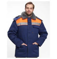 Куртка зимняя Бригада NEW (тк.Смесовая,210), т.синий/оранжевый
