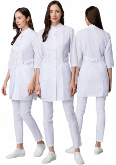 Халат женский MedLine Ева (тк.Смесовая,120), белый
