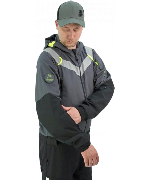 Комбинезон летний мужской Brodeks KS503, серый, чёрный