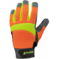 Перчатки Brodeks G-61, серый, оранжевый, жёлтый флуоресцентный