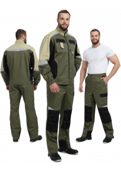 Костюм мужской Вектрон-1 (тк.Смесовая МВО,240) брюки, хаки, чёрный, бежевый