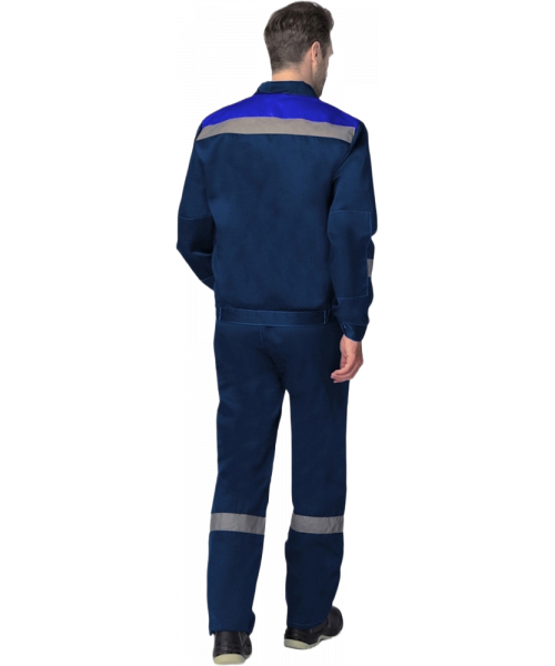 Костюм мужской Лигор-1 СОП (тк.Смесовая,210) брюки, тёмно-синий, васильковый