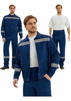 Костюм мужской Лигор-1 СОП К (тк.Смесовая,210) брюки, тёмно-синий