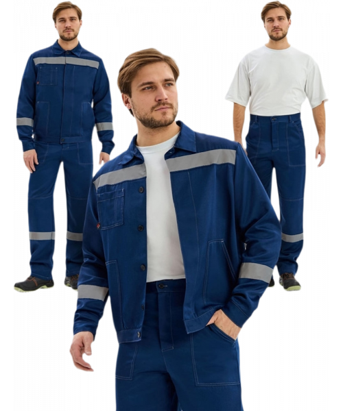 Костюм мужской Лигор-1 СОП К (тк.Смесовая,210) брюки, тёмно-синий