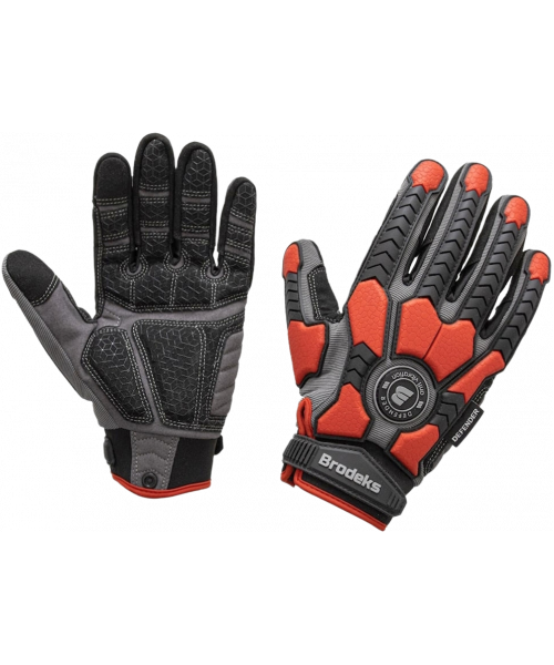 Перчатки Brodeks G-63i, серый, чёрный, красный
