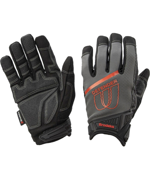 Перчатки Brodeks G-62, серый, чёрный, красный