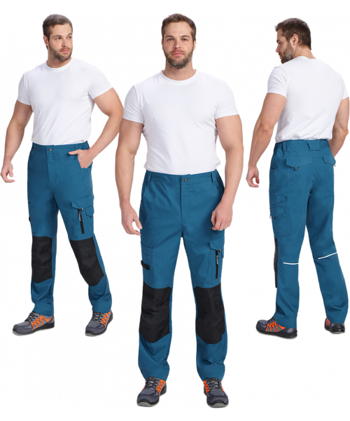 Брюки мужские ProfLineSpecialist (тк.Рип-Стоп,240), циан, чёрный