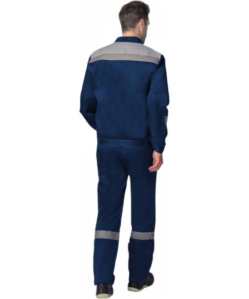 Костюм мужской Лигор-1 СОП (тк.Смесовая,210) брюки, тёмно-синий, серый