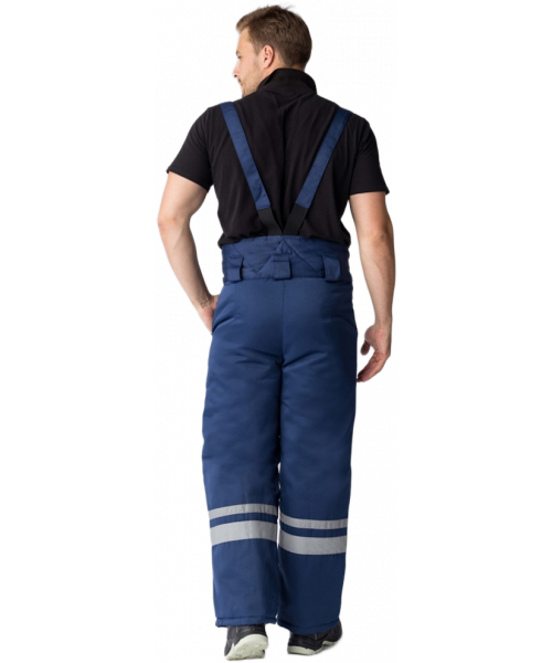 Костюм зимний Горизонт-Люкс (тк. Смесовая, 210 гр/м2) брюки, тёмно-синий, оранжевый
