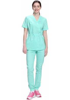 Костюм летний женский хирургический Модерн-004 (тк.Стрейч,120) MedLine, мятный