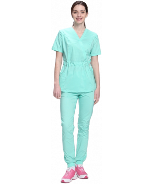 Костюм летний женский хирургический Модерн-004 (тк.Стрейч,120) MedLine, мятный