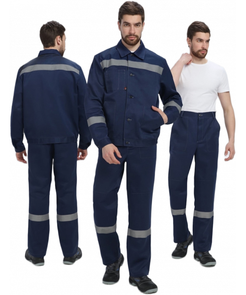 Костюм мужской Лигор-1 СОП (тк.Смесовая,210) брюки, тёмно-синий