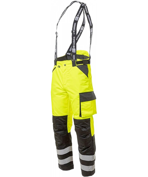 Брюки сигнальные зимние мужские Brodeks KW308, жёлтый, чёрный