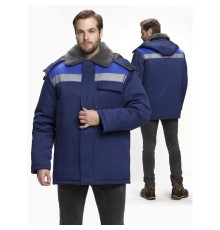 Куртка зимняя Бригада NEW (тк.Смесовая,210), т.синий/васильковый