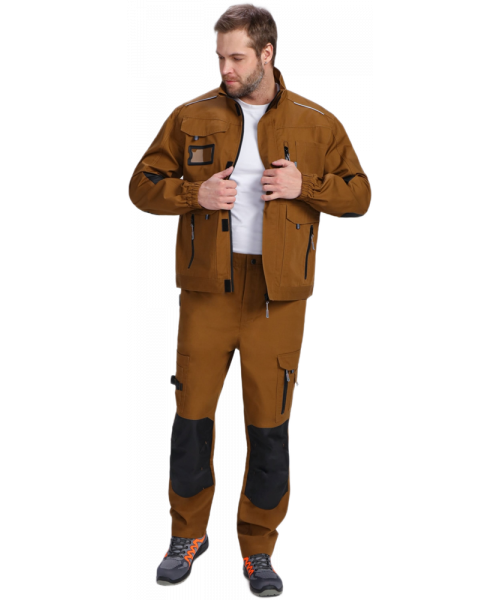 Костюм мужской ProfLineSpecialist-1 (тк.Рип-Стоп,240) брюки, коричневый, чёрный