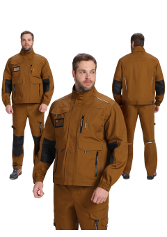 Куртка мужская ProfLineSpecialist (тк.Рип-Стоп,240), коричневый, чёрный