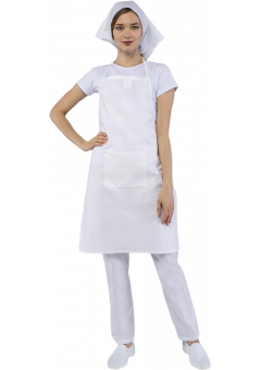 Фартук с грудкой тип Б (тк.Бязь,145) 5 шт., белый