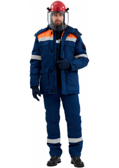 Костюм зимний мужской Энергия-Г (91,4 кал.), тёмно-синий, оранжевый
