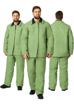 Костюм сварщика зимний мужской 1 кл. защиты (тк.Брезент,480), хаки