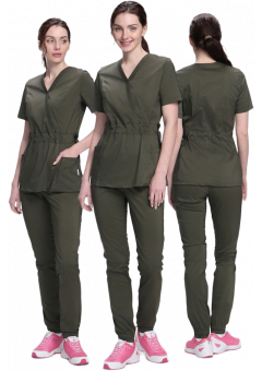 Костюм хирургический женский MedLine (тк.Стрейч,120), хаки