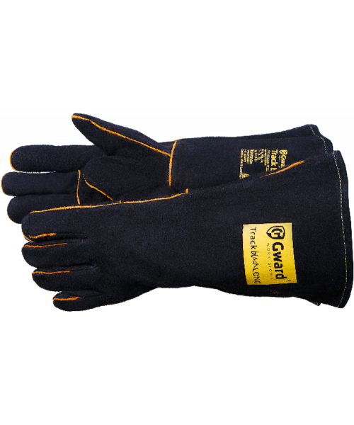 Краги из спилка чёрного цвета с широким раструбом, длина 42 см Track Black Long Gward