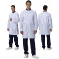 Халат мужской MedLine Марк (тк.Смесовая,120), белый, тёмно-синий