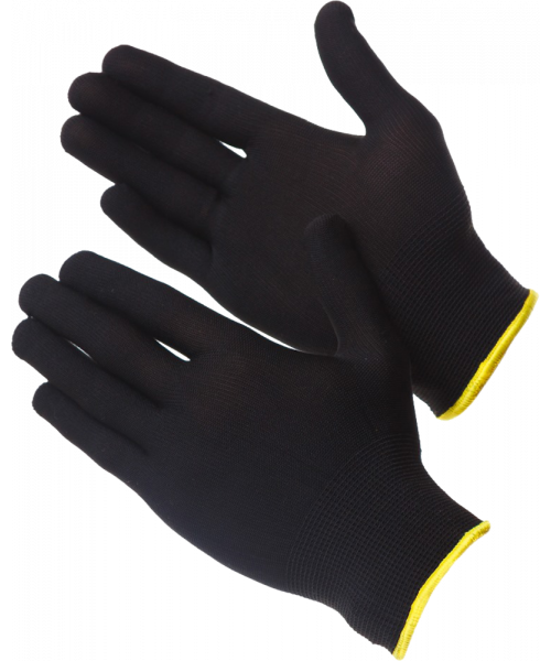 Перчатки из полиэстера/нейлона чёрного цвета без покрытия Touch Black Gward