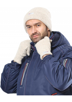 Шапка полушерстяная Иней, утеплитель Тинсулейт, бежевый меланж