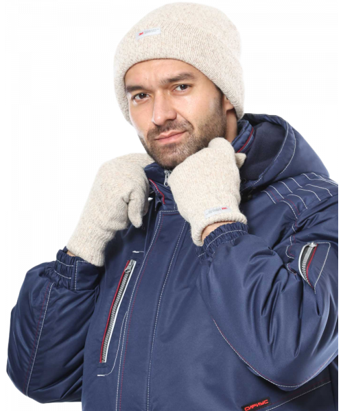 Шапка полушерстяная Иней, утеплитель Тинсулейт, бежевый меланж