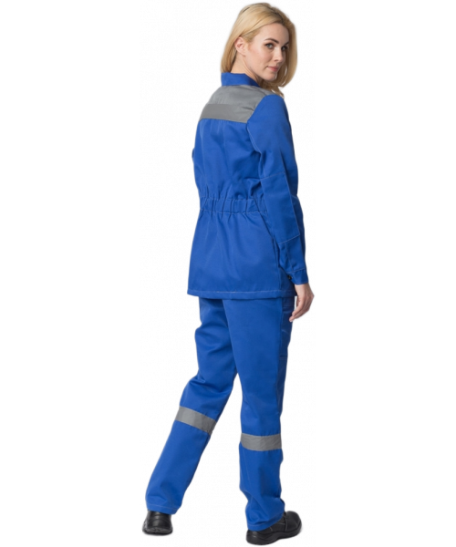 Костюм женский Веснис-1 СОП К (тк.Смесовая,210) брюки, васильковый, серый