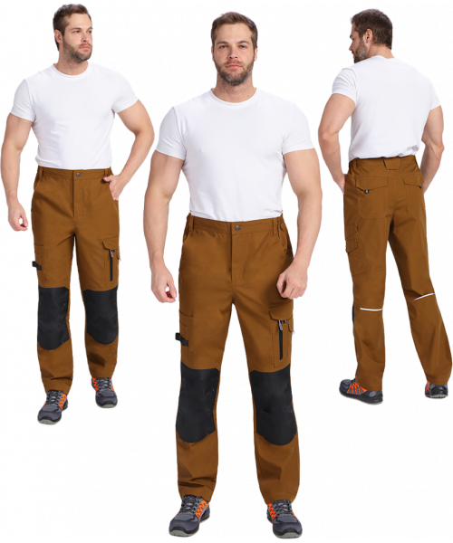 Брюки мужские ProfLineSpecialist (тк.Рип-Стоп,240), коричневый, чёрный