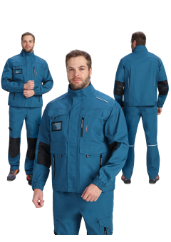 Куртка мужская ProfLineSpecialist (тк.Рип-Стоп,240), циан, чёрный