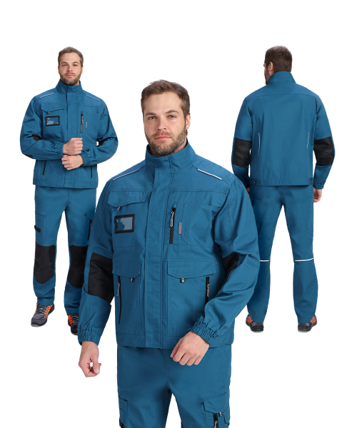Куртка мужская ProfLineSpecialist (тк.Рип-Стоп,240), циан, чёрный