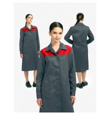 Халат женский Легион (тк.Смесовая,210), т.серый/красный