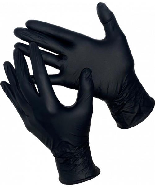 Перчатки нитриловые неопудренные Deltagrip SN тонкие абсолютно чёрные (Deltagrip Slim SN Total Black) Gward