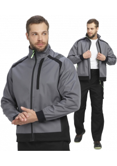 Куртка мужская ProfLineLeader (тк.Софтшел), серый, чёрный