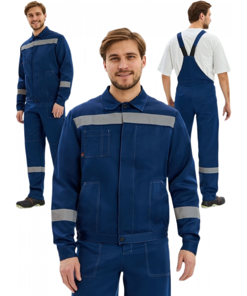 Костюм мужской Лигор-2 СОП К (тк.Смесовая,210) полукомбинезон, тёмно-синий