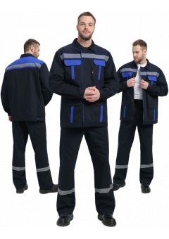 Костюм мужской Итрорис-1 СОП (тк.Саржа,250) брюки, тёмно-синий, васильковый