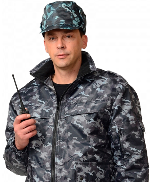 Кепи охранника зимнее утеплённое КМФ серое