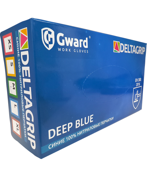 Перчатки нитриловые неопудренные Deltagrip SN тонкие тёмно-синие (Deltagrip Slim SN Deep Blue) Gward