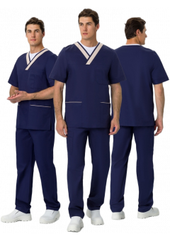 Костюм мужской MedLine Марк (тк.Смесовая,120), тёмно-синий, бежевый