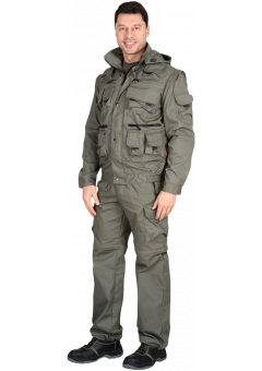 Костюм летний мужской Сириус-Тигр куртка, брюки (тк. Родос 245) Оливковый