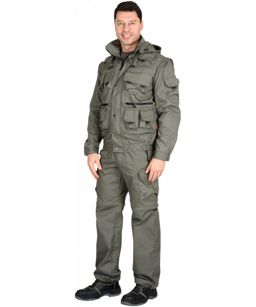 Костюм летний мужской Сириус-Тигр куртка, брюки (тк. Родос 245) Оливковый