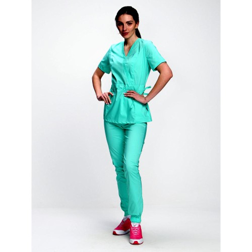 Костюм женский хирургический Модерн-004 (тк.Стрейч,120) MedLine, мятный