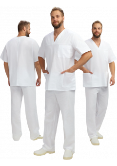 Костюм хирурга мужской (тк.Бязь,145), белый