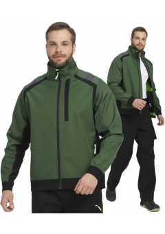 Куртка мужская ProfLineLeader (тк.Софтшел), хаки, чёрный