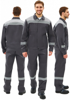 Костюм мужской Липецк-1 СОП CH (тк.Смесовая,280) брюки, тёмно-серый, светло-серый