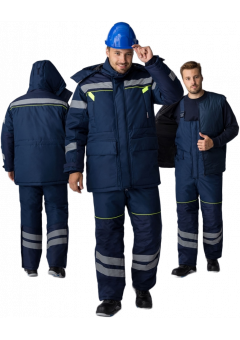 Костюм зимний мужской ProfLineSpecialist (тк.Мембрана) полукомбинезон, тёмно-синий