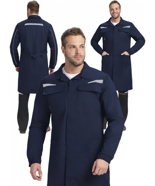 Халат мужской ProfLineSpecialist (тк.Смесовая,240), тёмно-синий
