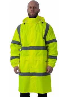 Плащ-дождевик летний сигнальный Brodeks KS252, жёлтый